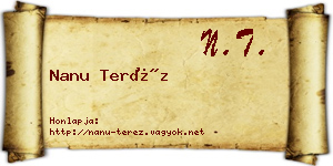 Nanu Teréz névjegykártya
